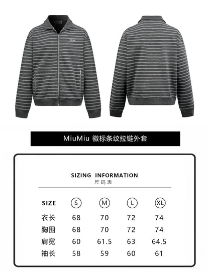 zb / 미우미우  스트라이프 지퍼 재킷
