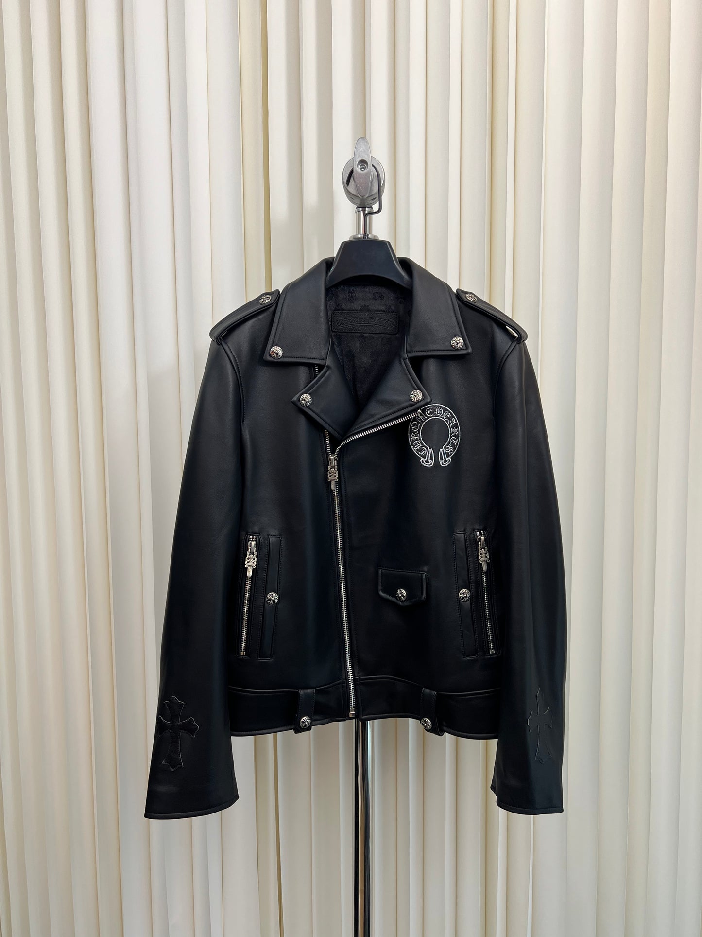 zb/Chrome Hearts Men's Leather Jacket