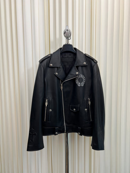 zb/Chrome Hearts Men's Leather Jacket