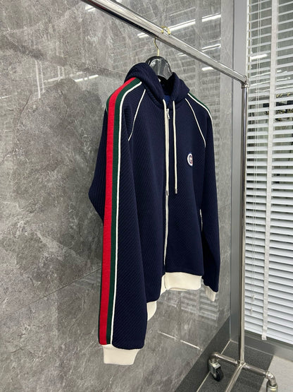 Marble / Gucci Men's Wool Jersey Jacket Web Blue