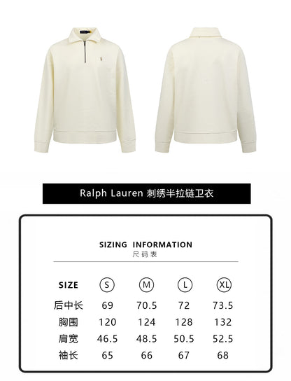 zb / 랄프 로렌  자수 하프집업 칼라 긴팔 맨투맨