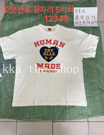 kka / 휴먼메이드 반팔티 , HUAMN MADE 하트 반팔