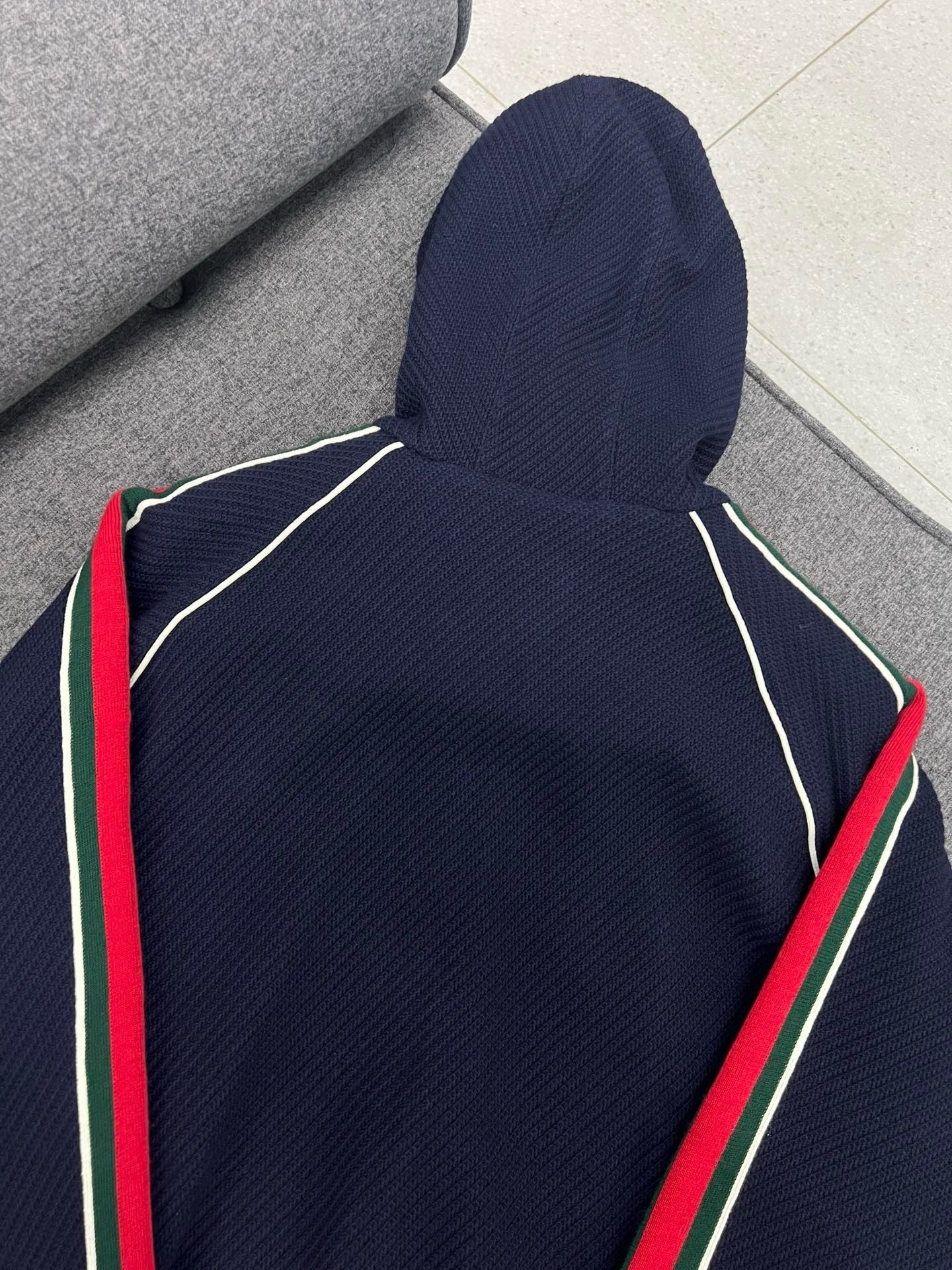 Marble / Gucci Men's Wool Jersey Jacket Web Blue