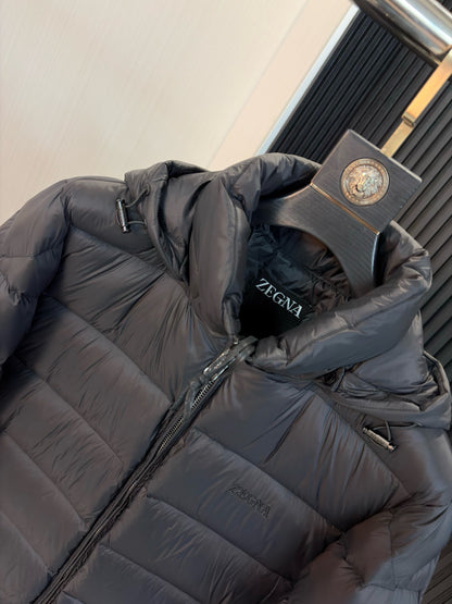 zb / 제냐  후드 지퍼 다운 자켓