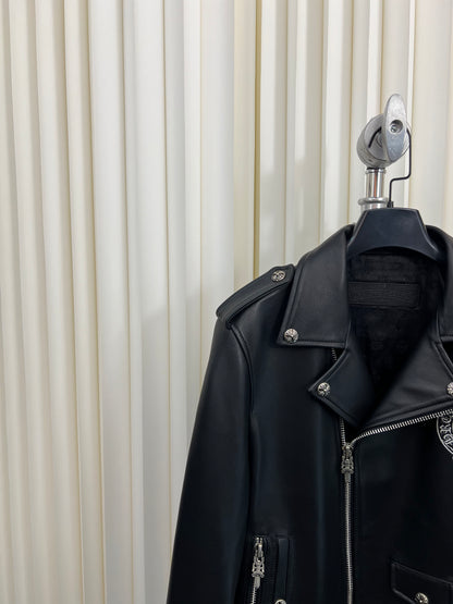 zb/Chrome Hearts Men's Leather Jacket