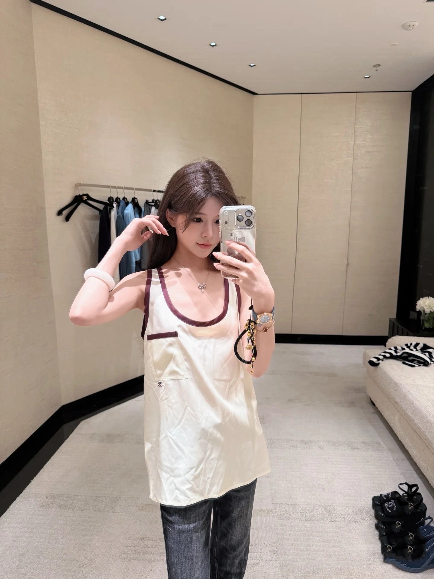 Timo / Chanel Two-tone GG Pattern Knit Vest