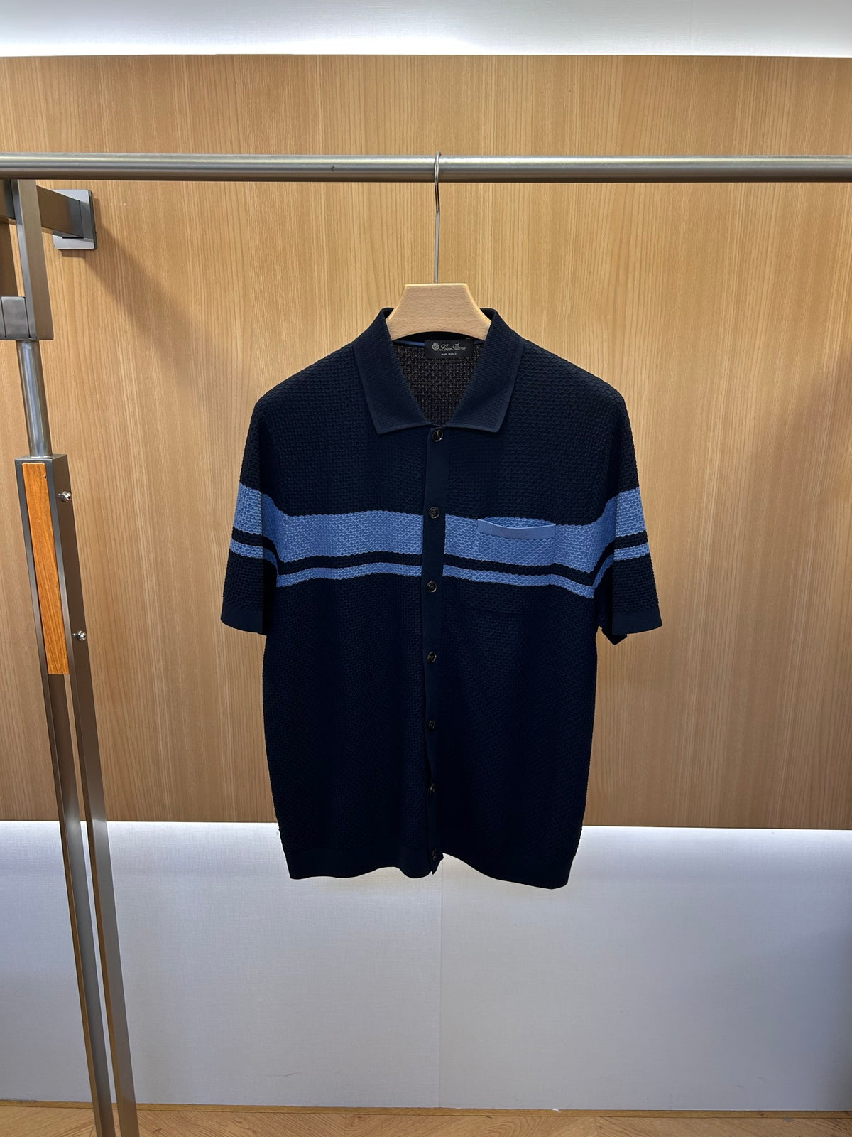 아밍 / 로로피아나 투버튼 니트 반팔 폴로