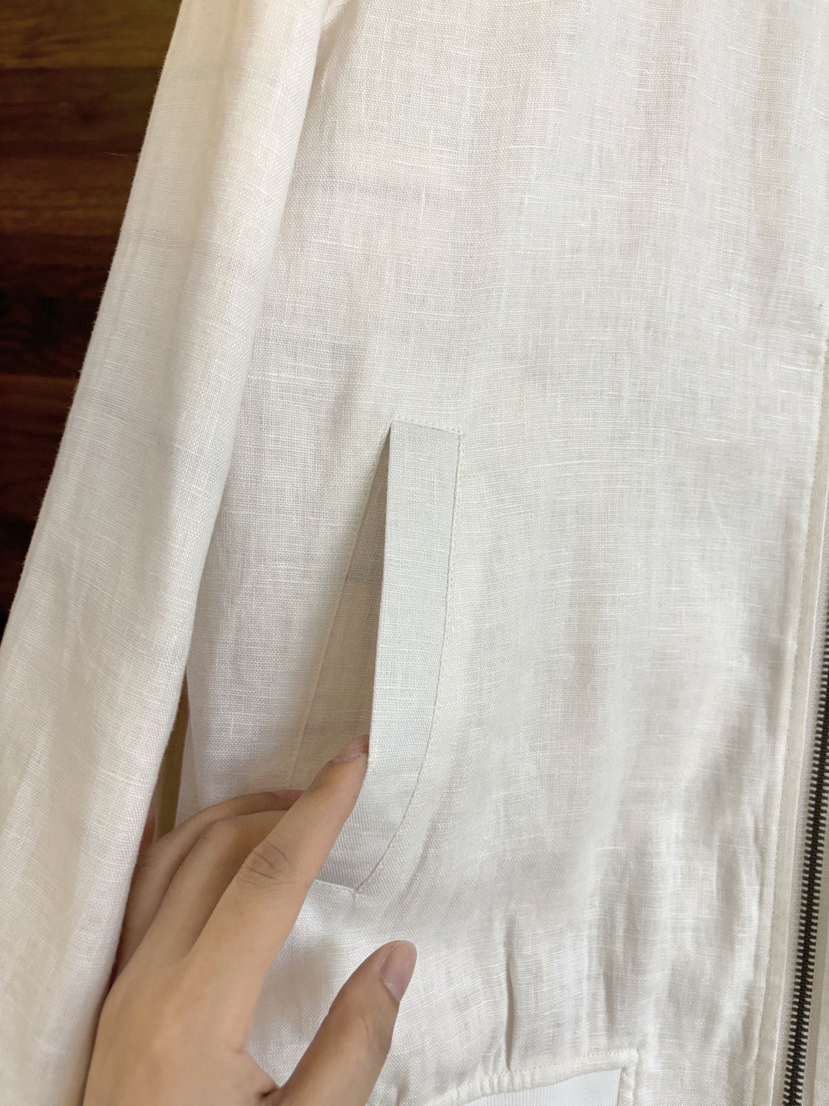 아밍 / 로로피아나 남성 수입 친환경 린넨 원단 스탠칼라 재킷