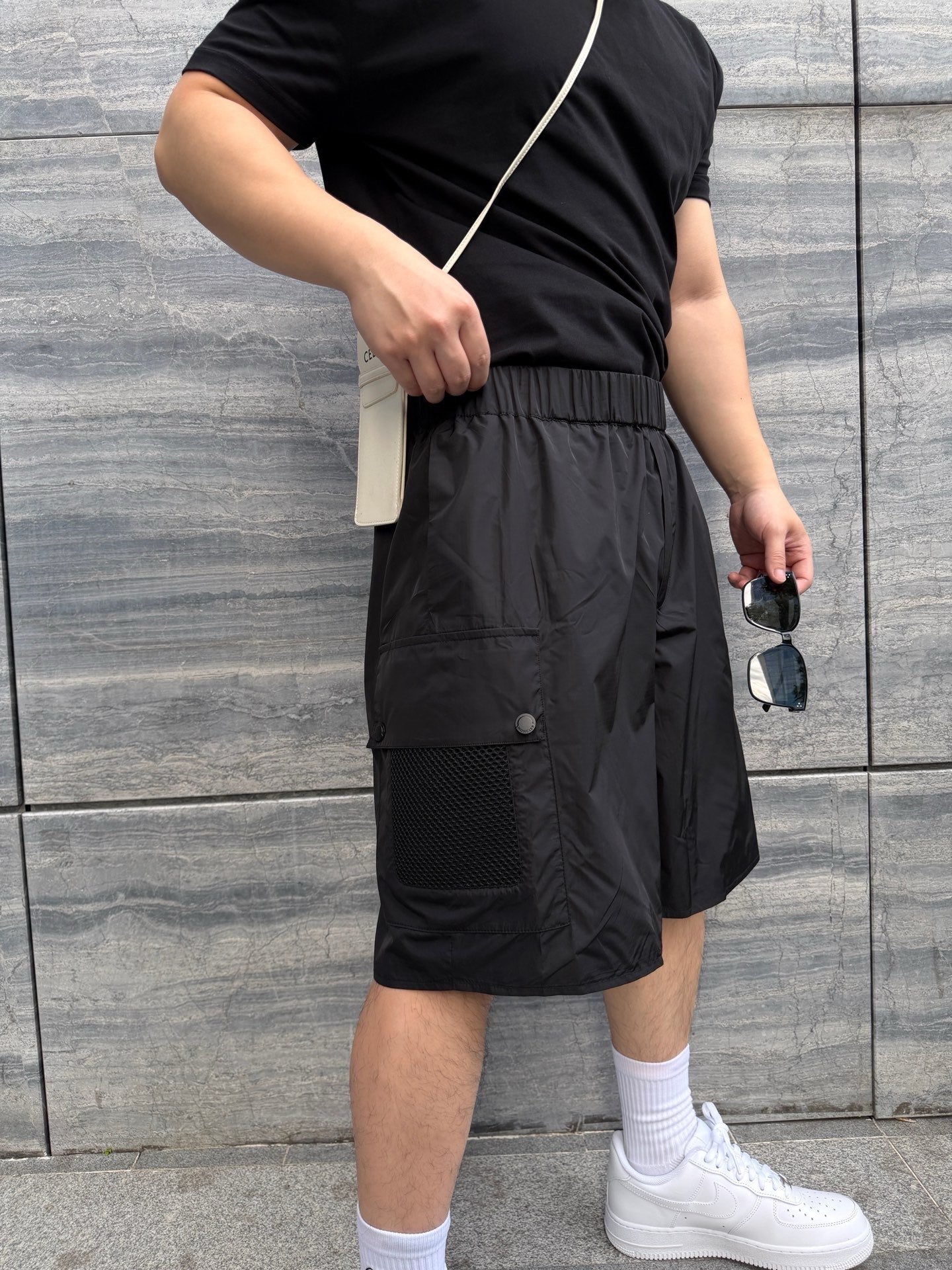 BVG / MC 로고 나일론 반바지