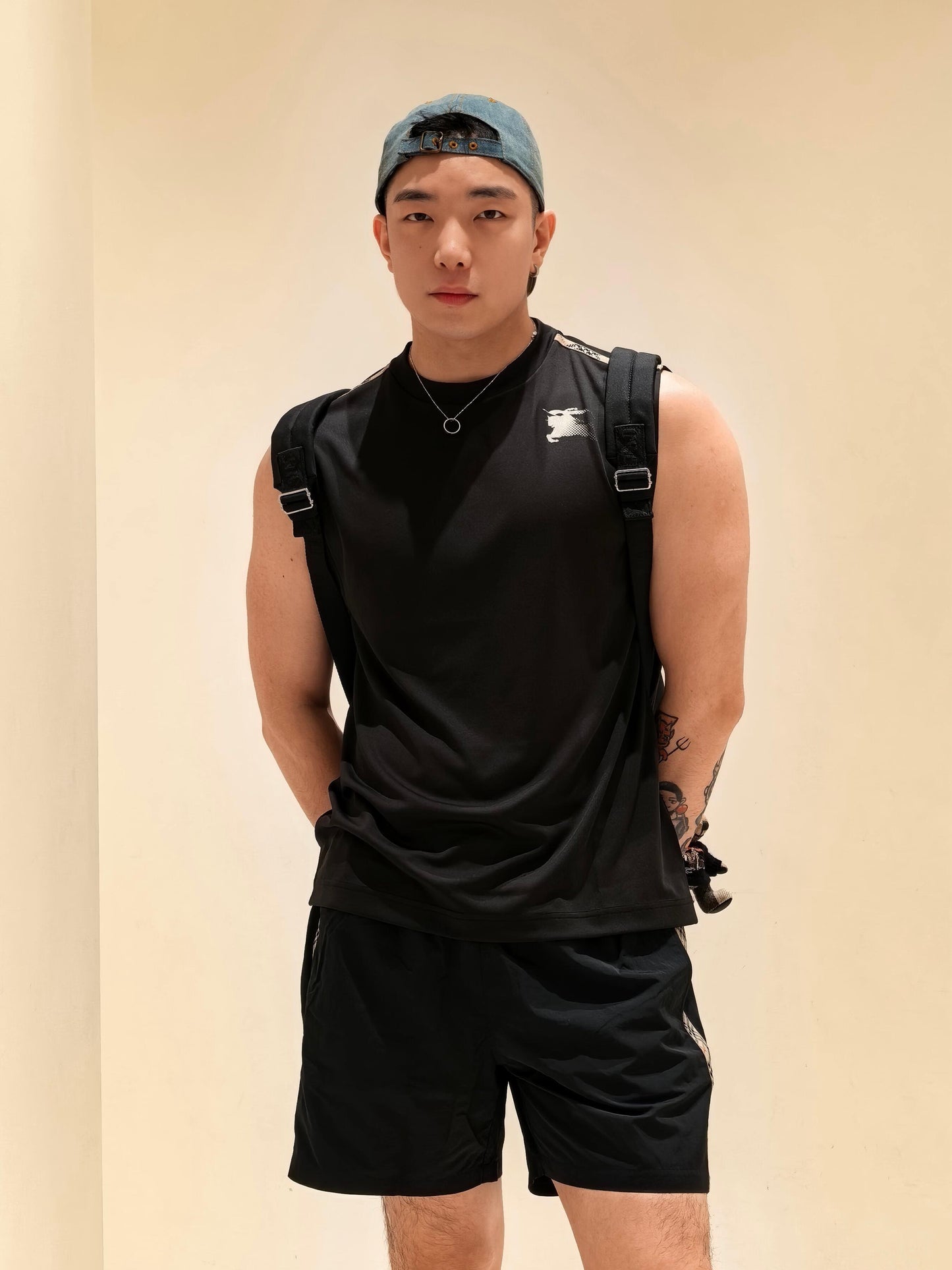 BVG / 폴로 기사 엠블럼 체크 조끼