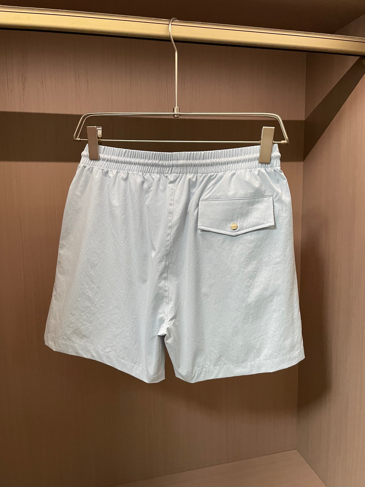 아밍 / 에르메스 컬러 대비 오렌지 로고 속건성 캐주얼 반바지
