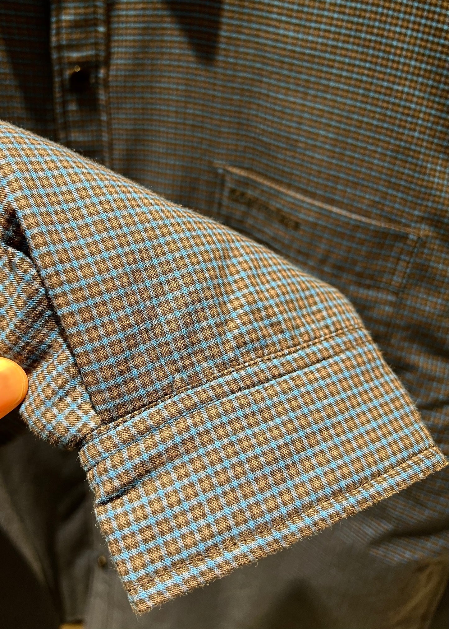 계단집 / 발렌시아가 파란색 체크무늬 면 패딩 재킷