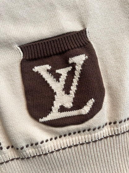 v공장 / 루이비통 시그니처 모노그램 스티치 양모 니트가디건