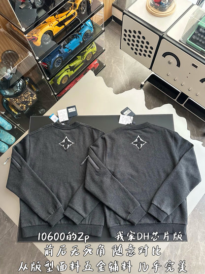 v공장 / 루이비통 점보 모노그램 자수 맨투맨 다크 그레이