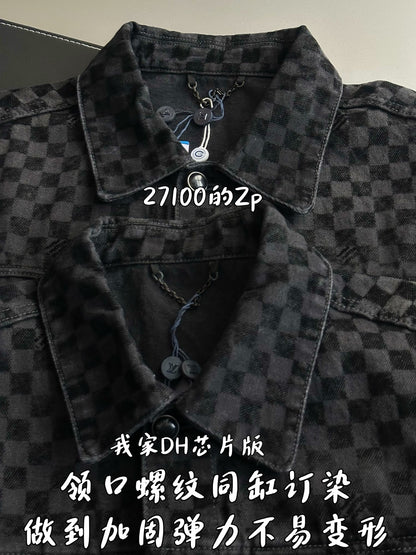 v공장 /  Louis Vuitton 플록드 다미에 데님 트러커 재킷