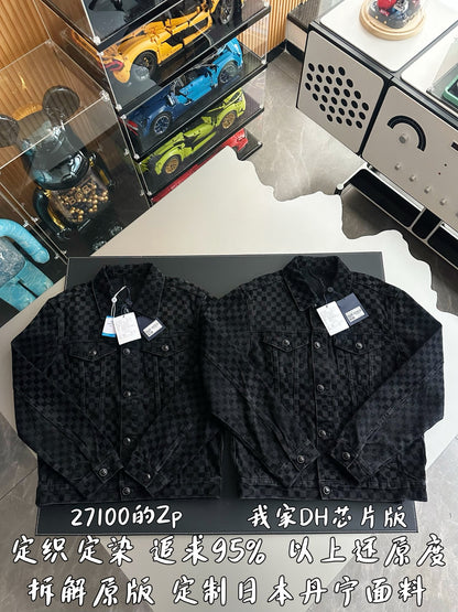 v공장 /  Louis Vuitton 플록드 다미에 데님 트러커 재킷