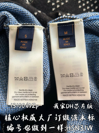 v공장 / 루이비통 25SS LV 엠보스드 남성 후드 니트 티셔츠 블랙 1A9FQI |
