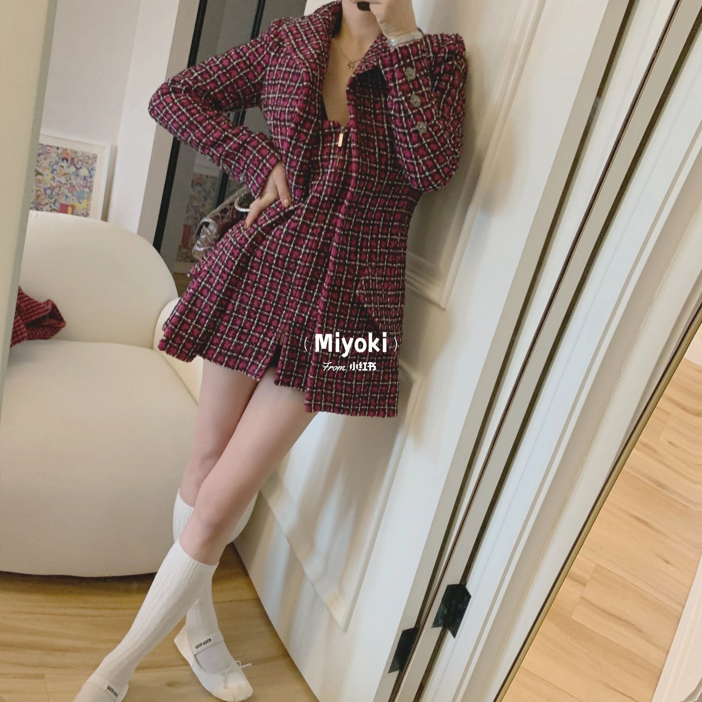 타지아 / 샤넬 23A 가짜 투피스 비즈 재킷