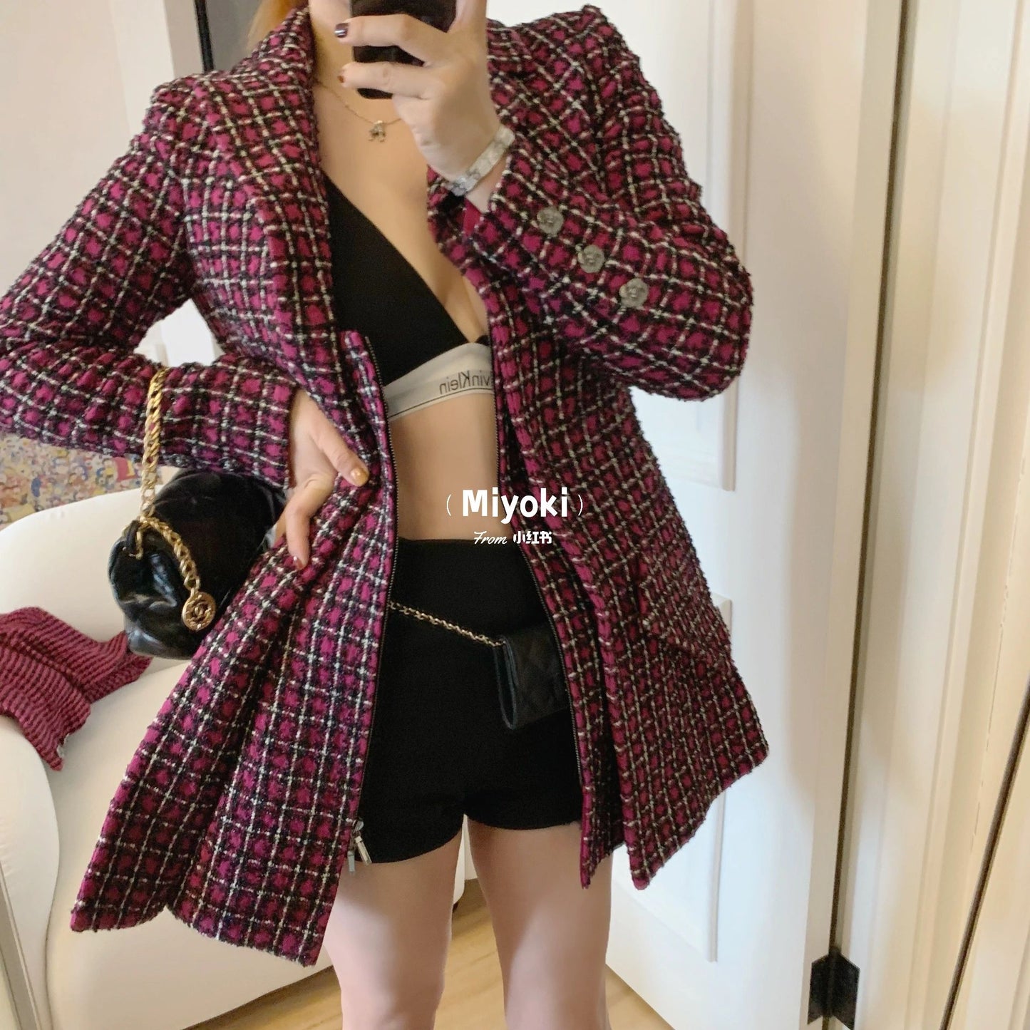 타지아 / 샤넬 23A 가짜 투피스 비즈 재킷