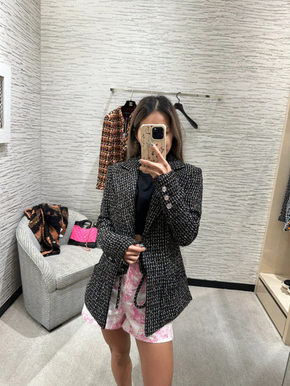 타지아 / 샤넬 23A 가짜 투피스 비즈 재킷