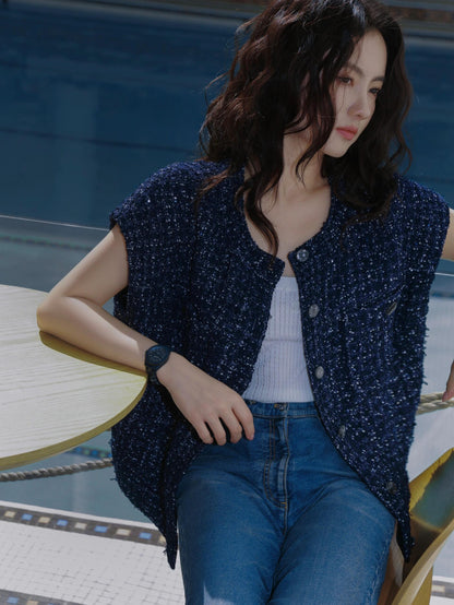타지아 / 샤넬  25p 네이비 블루 조끼
