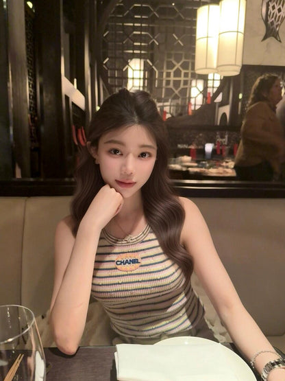 타지아 / 샤넬 25p 스트라이프 니트 탑
