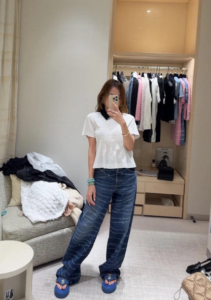 타지아 / 샤넬 베이비돌 칼라 플리츠 반팔 탑