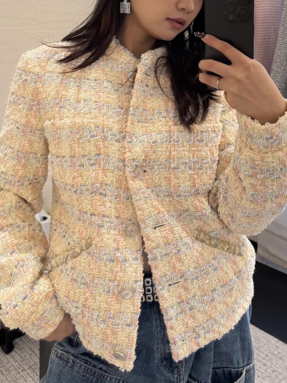 타지아 / 샤넬25p 옐로우 플레드 소프트 나일론 재킷