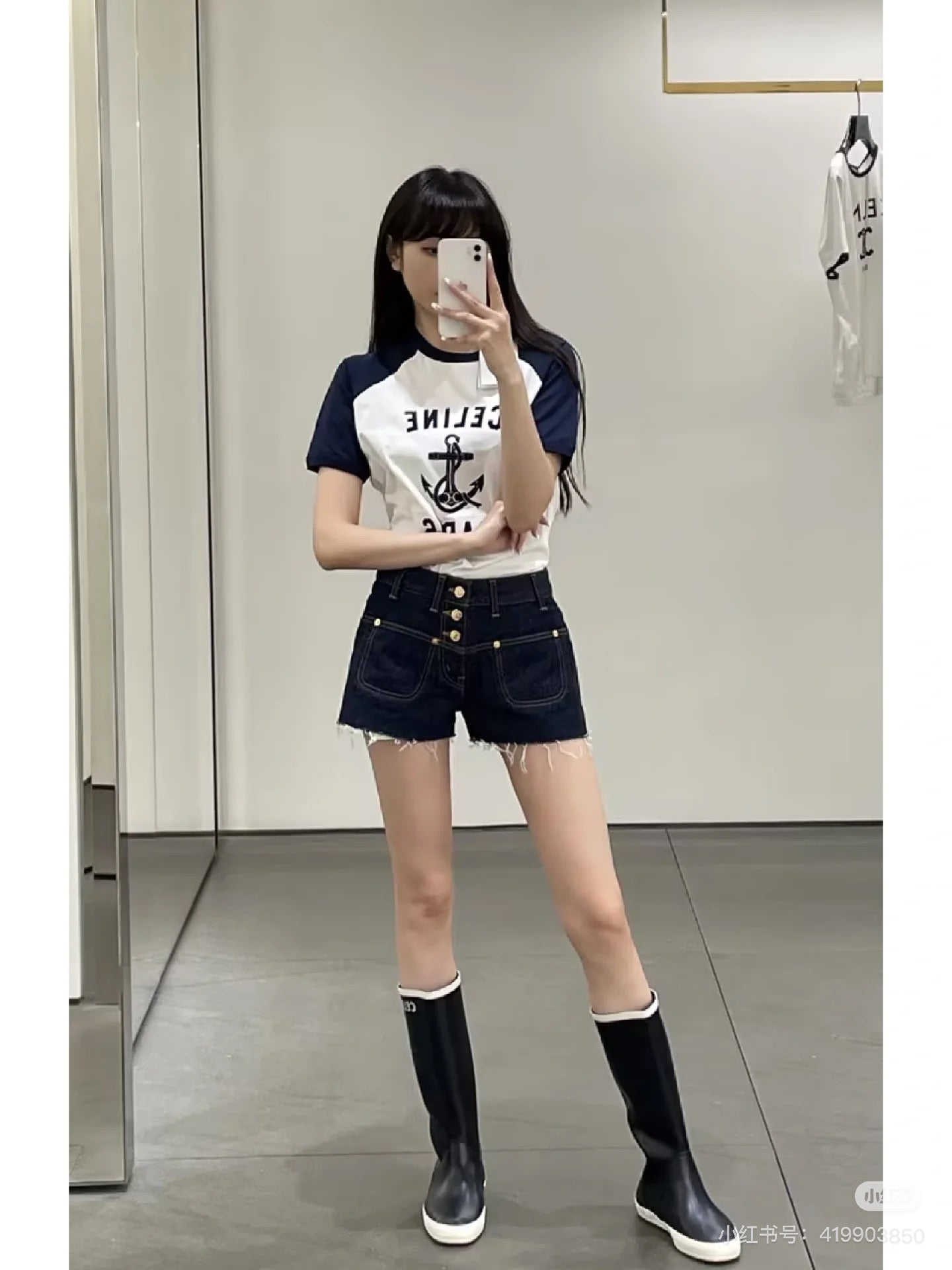 타지아 / 샤넬 새로운 더블 포켓 데님 반바지
