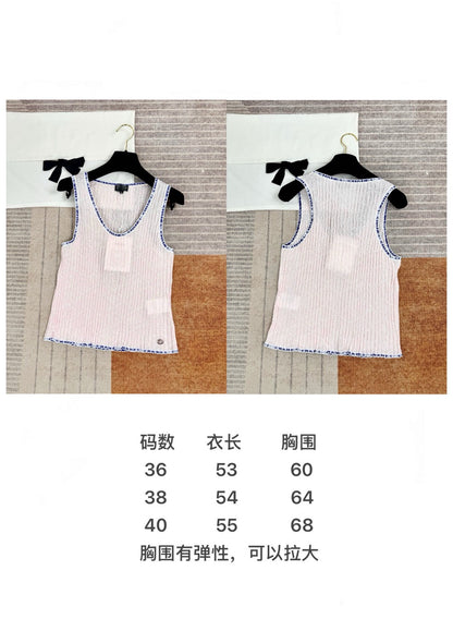 타지아 / 샤넬   플리츠 콘트라스트 탱크탑