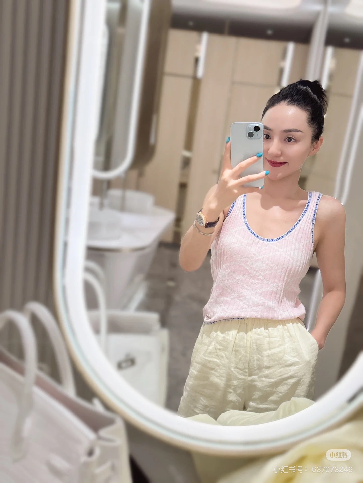 타지아 / 샤넬   플리츠 콘트라스트 탱크탑