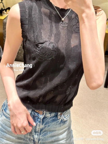 타지아 / 샤넬   카멜리아 니트 베스트