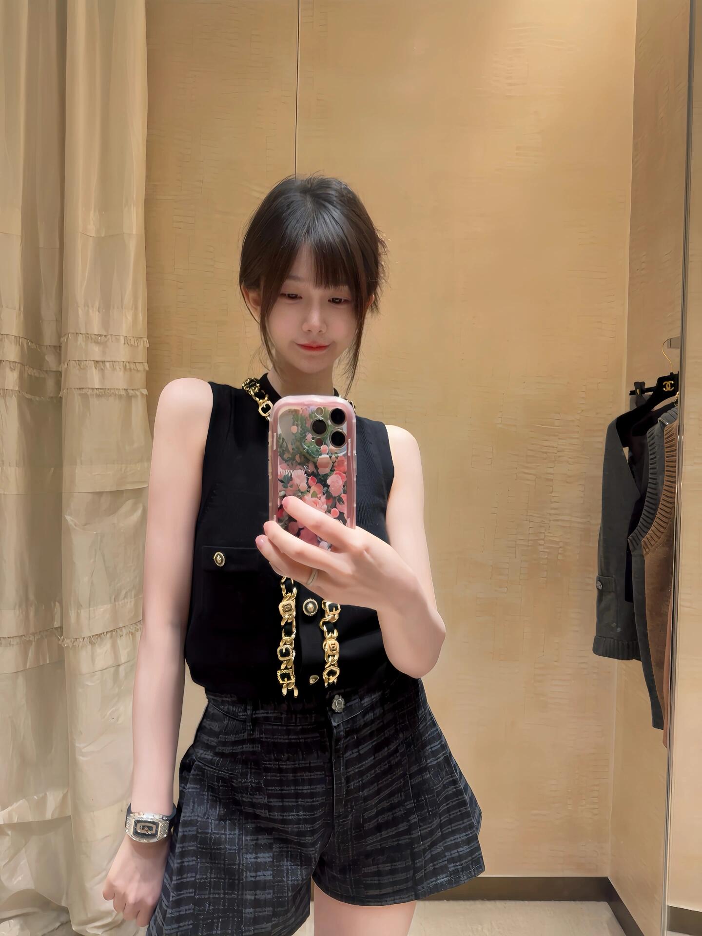 타지아 / 샤넬 24a 블랙 앤 그레이 데님 반바지