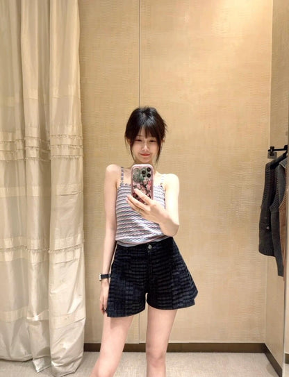 타지아 / 샤넬 24a 블랙 앤 그레이 데님 반바지