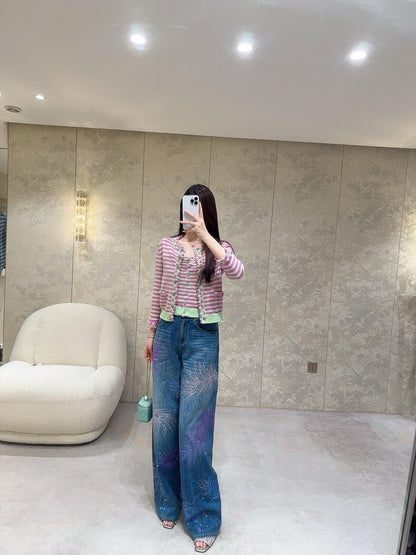 타지아 / 샤넬 25s 깃털과 라인스톤 청바지