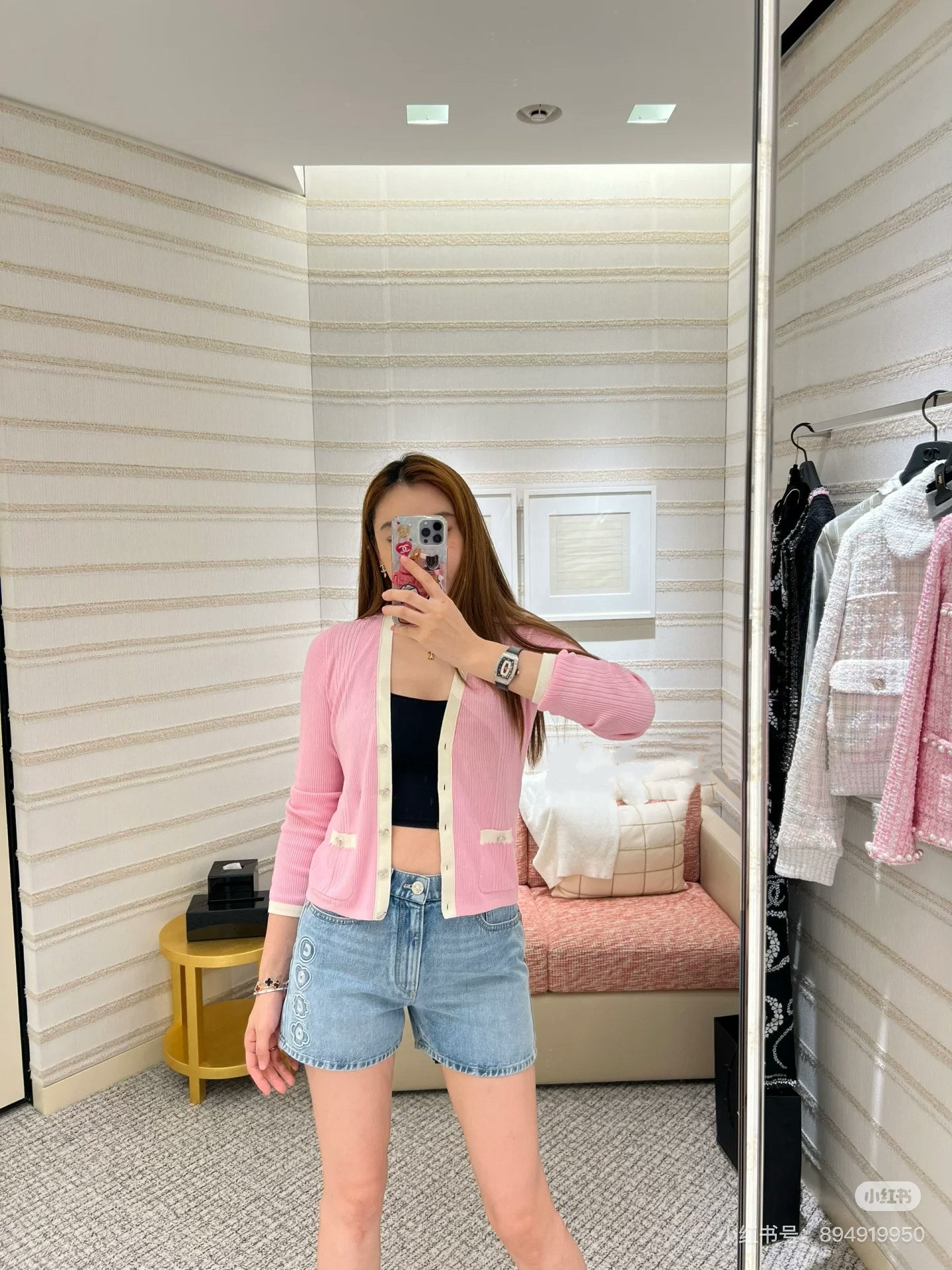 타지아 / 샤넬 25coco 비치 자수 데님 반바지