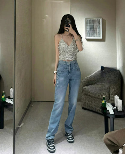 타지아 / 샤넬  25coco 비치 자수 데님 팬츠