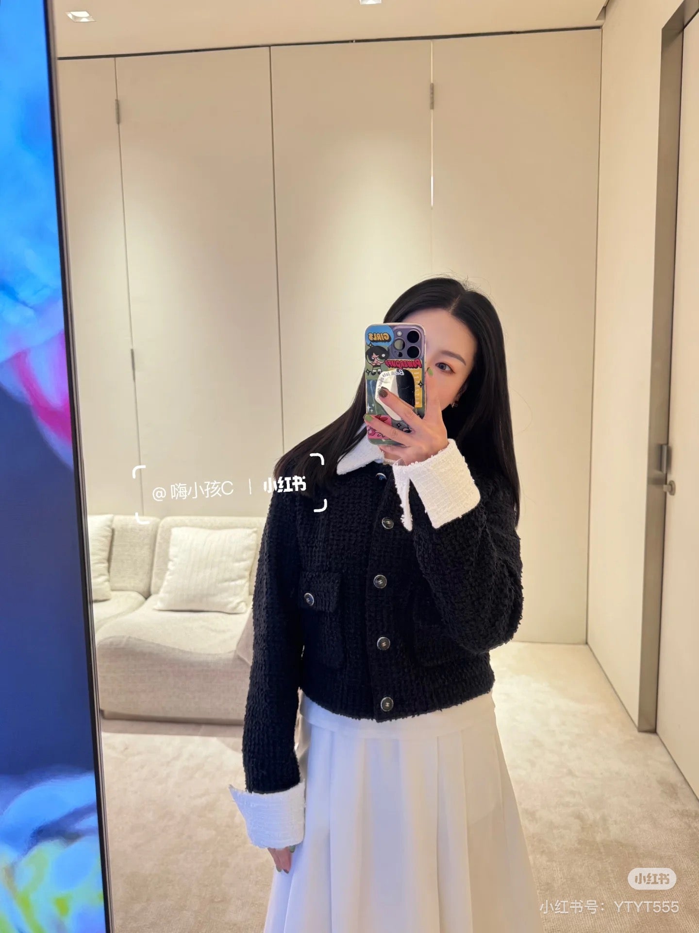 타지아 / 샤넬  25p 콘트라스트 라펠 트위드 재킷
