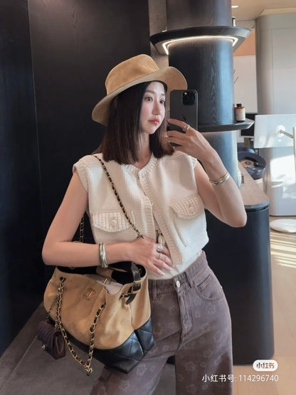 타지아 / 샤넬 25a 화이트 니트 조끼
