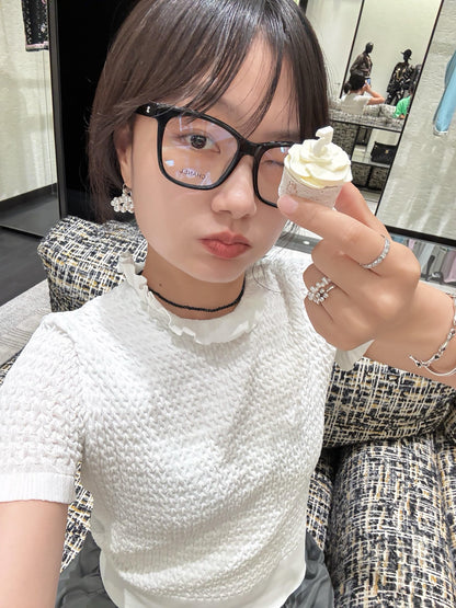 타지아 / 샤넬  러플 니트 탑