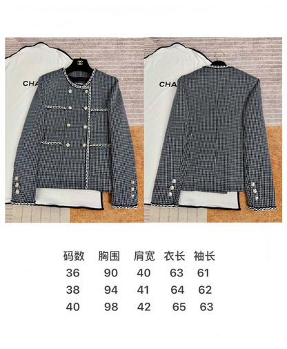 타지아 / 샤넬 25c 블랙 앤 화이트 플레드 트위드 재킷