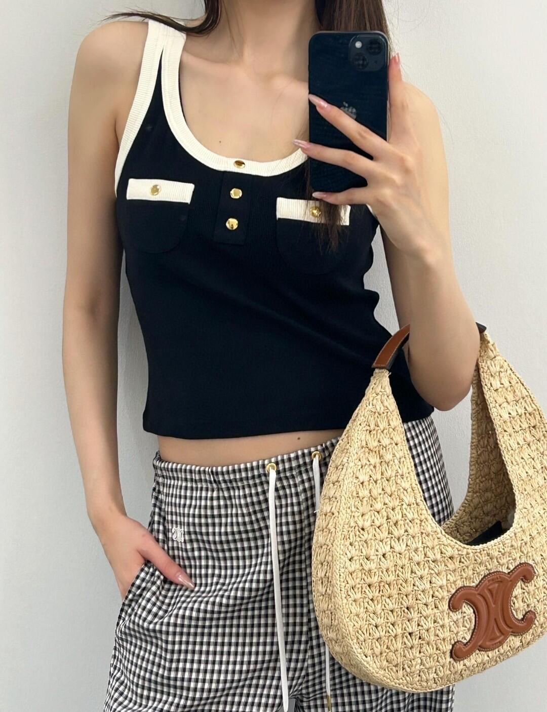 타지아 / 샤넬  25 여름 콘트라스트 니트 조끼