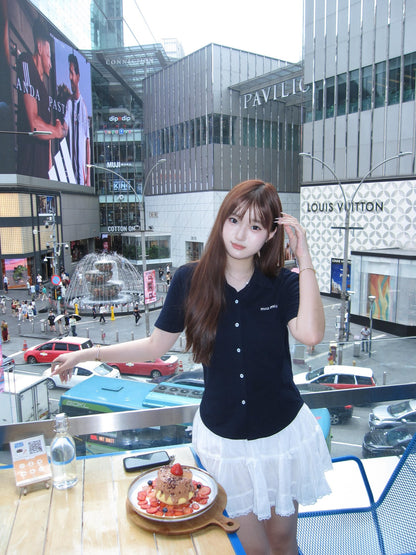 타지아 / 미우미우 25 여름 신상품 네이비 블루 라펠 셔츠
