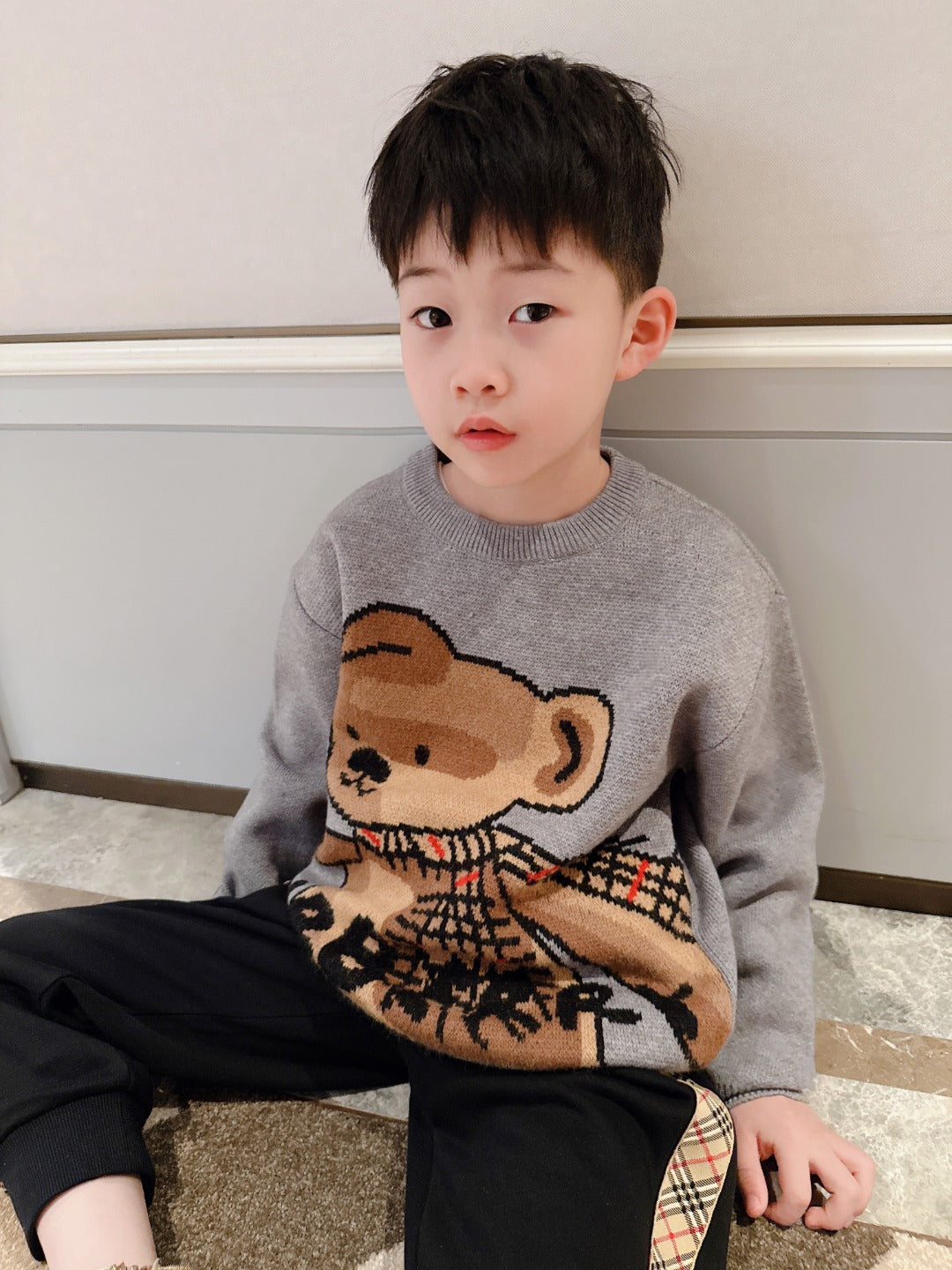 aa / 버버리 베어 자수 니트