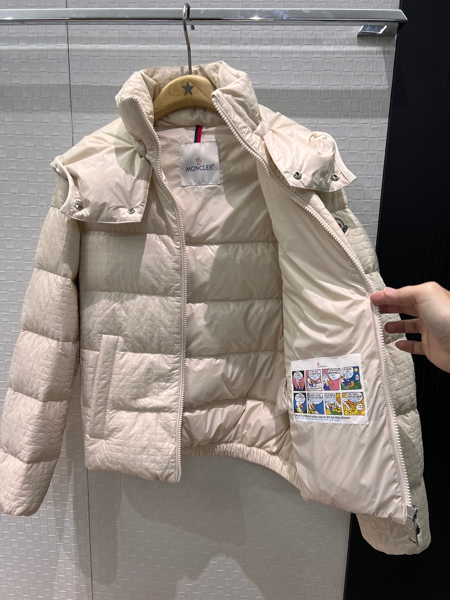 벨라 / MC 후드 터틀넥 체크 패딩