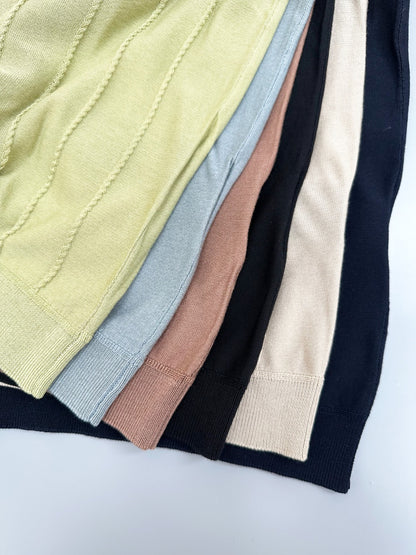 아밍 / 로로피아나 2026 여름 신상 로로피아나 남성 아세테이트 텐셀 혼방 니트 크루넥 반팔 티셔츠