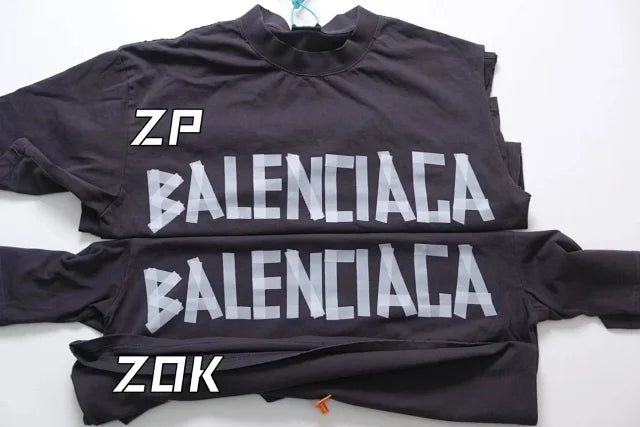 zok 공장 / 발렌시아가 남성 테이프 프린팅 반팔 티셔츠