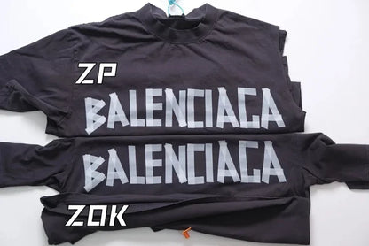 zok 공장 / 발렌시아가 남성 테이프 프린팅 반팔 티셔츠