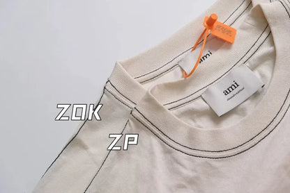 ZOK / 아미 반팔티I 레터링 자수 반팔