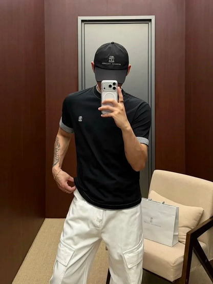 MK / 브루넬로 쿠치넬리 레이어드 반팔 티셔츠